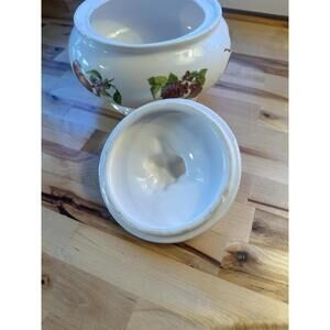 Porcelain Serving Bowl Cottagecore Vintage Majolica Style Farmhouse Decor